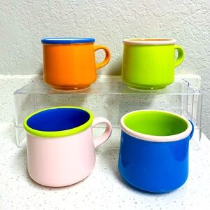 Set Of 4 - Colorful Ceramic Mugs